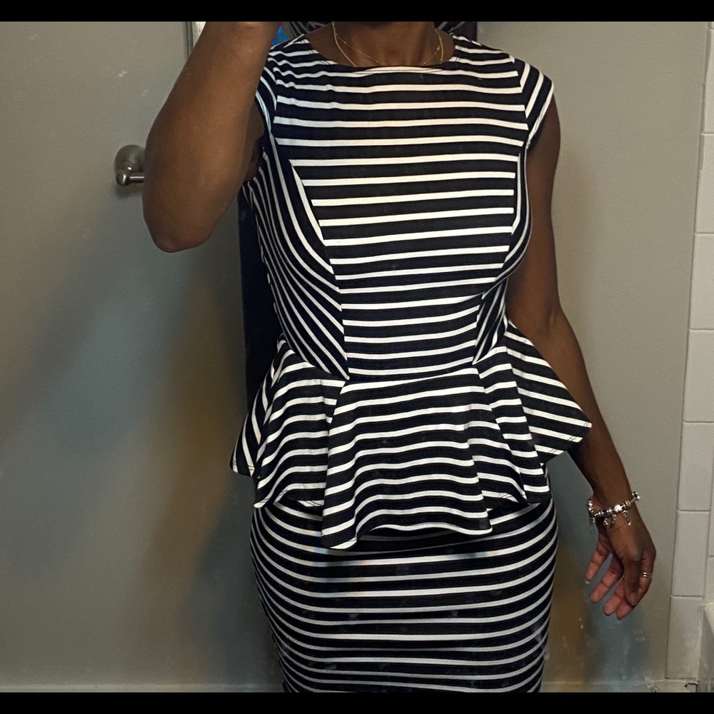 Target Mossimo Supply Striped Peplum Dress